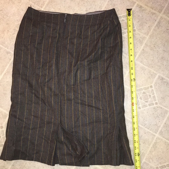 CELINE WOOL LINED KICK PLEAT  WOOL SKIRT - Picture 7 of 8